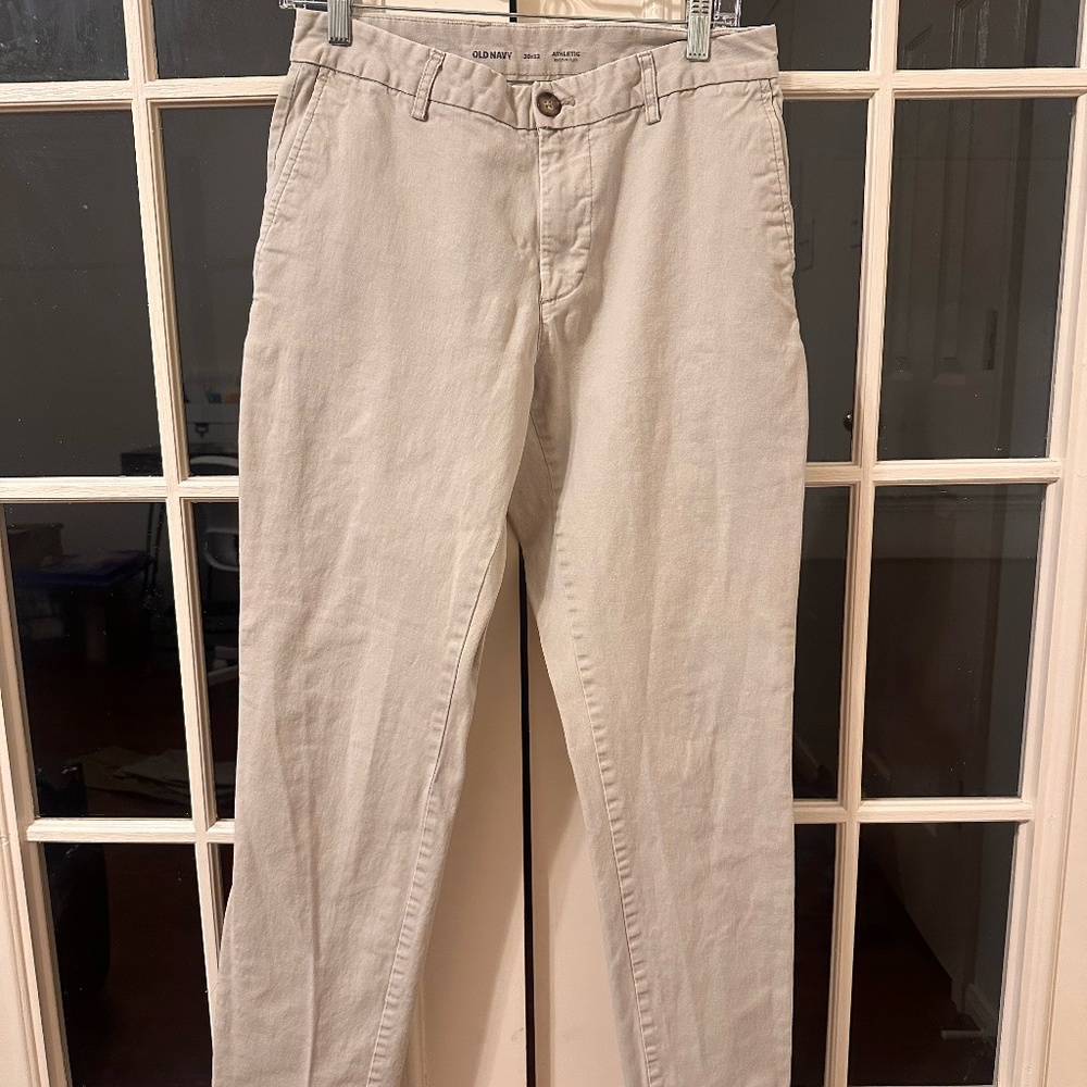 Men's Old Navy Light Beige Khaki Pants | Athletic Fit Built in Flex | Size 30x32